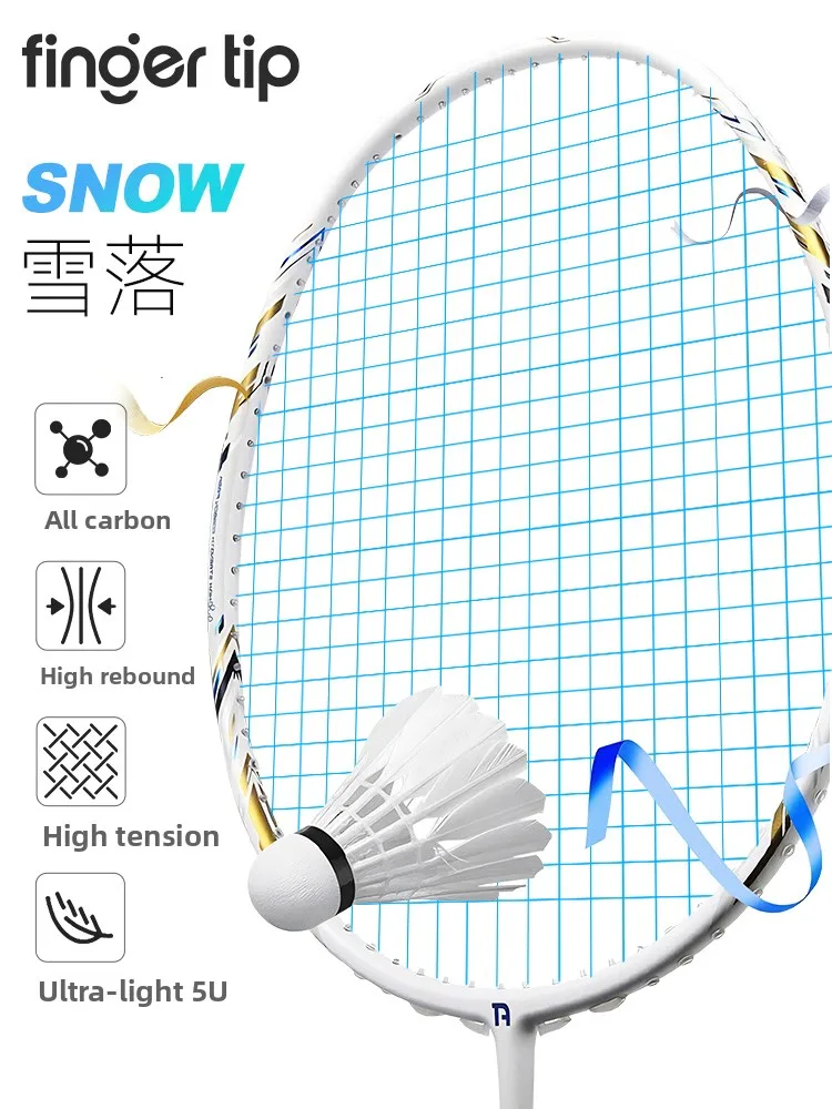ultra-light-full-carbon-fiber-badminton-racket-g5-single-sided-durability-snow-fall-sports-fitness-fans-goods-professional-level