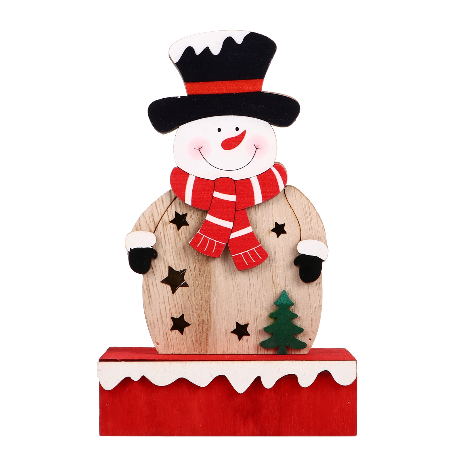 

Wooden Snowman naments Festive Table Decor Xmas Gifts Christmas naments Warm Xmas naments LED 2AA Not Included