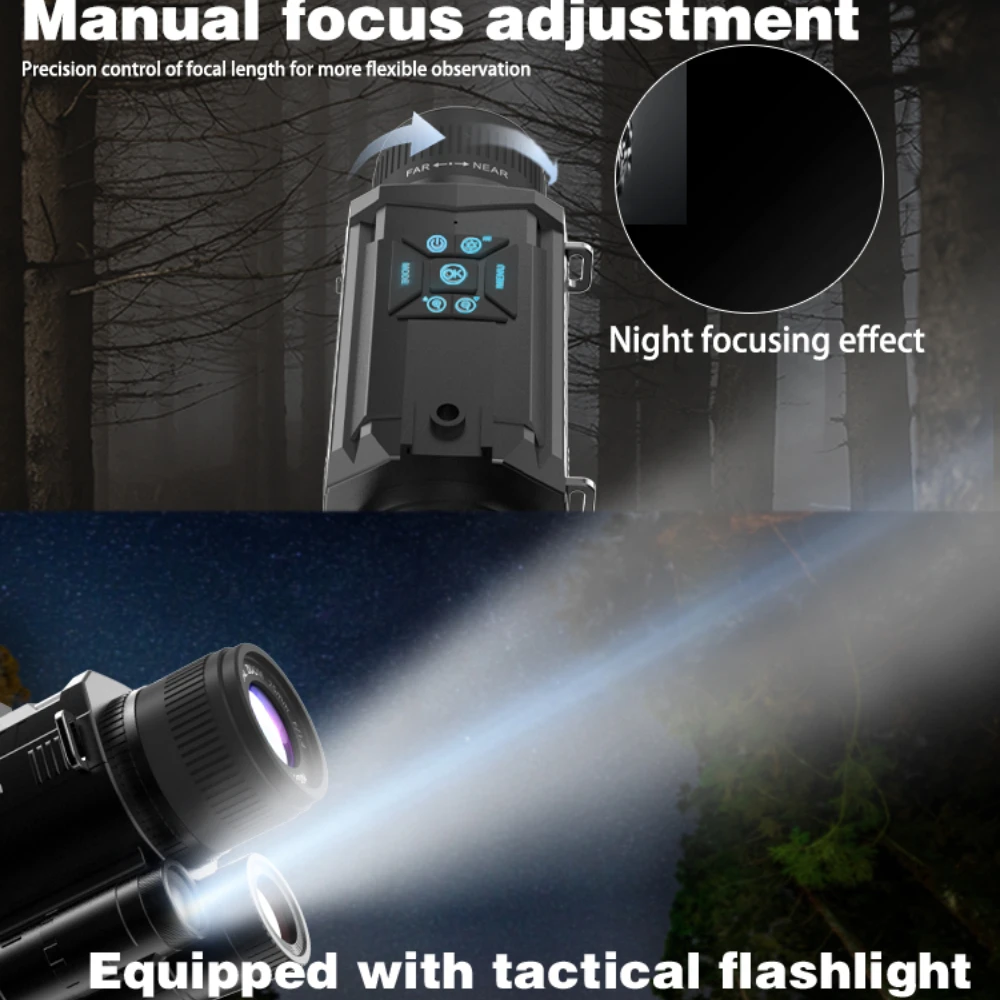 Z9005 with Tactical Light Monocular Monocular Handheld 40MP 5xZoom Infrared Night Vision Goggles 3000MAH Night Vision about 600M