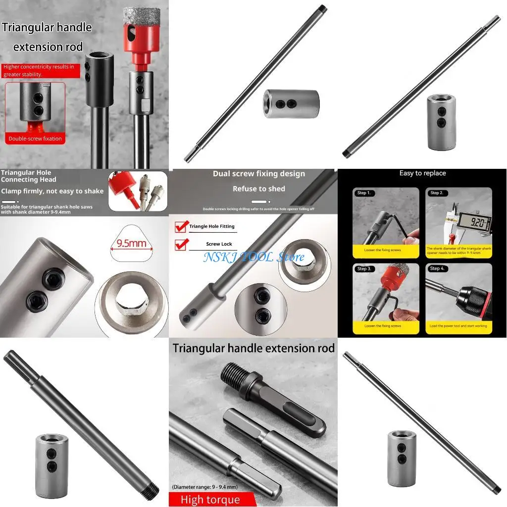 

L8RC Power Tool Extension Rod Triangular Shank Fastener For Thin Sheet Metal Aluminum