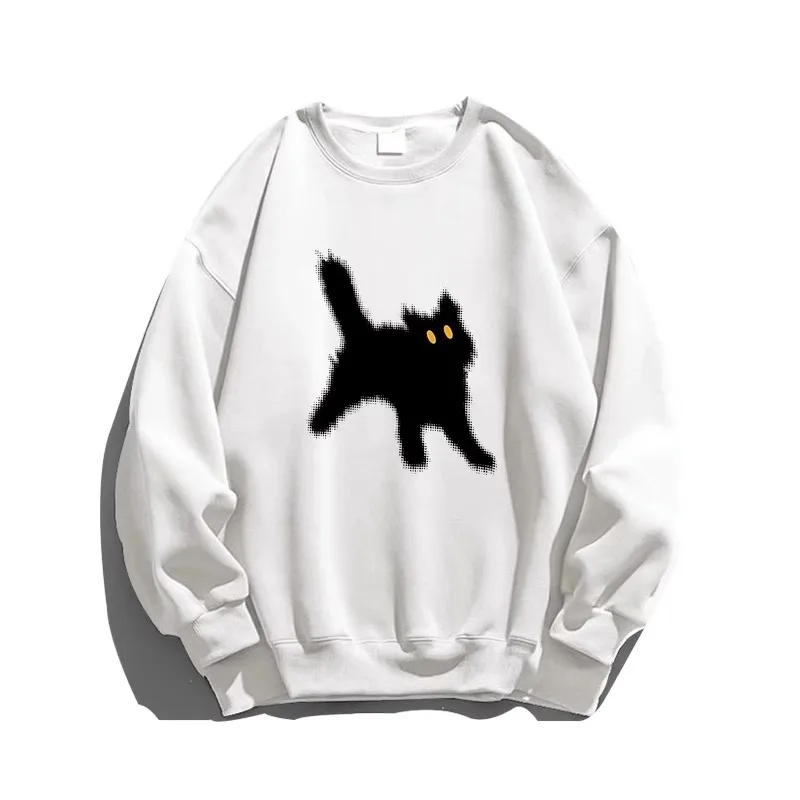 Koreanische Mode Frauen Übergroßen Lose Hoodie Herbst Winter Neue Cartoon Katze Gedruckt Langarm Vielseitig Top Trendy Grundlegende Stil