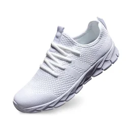 Men's flying woven outdoor running shoes, casual, comfortable, lightweight, breathable sports shoes