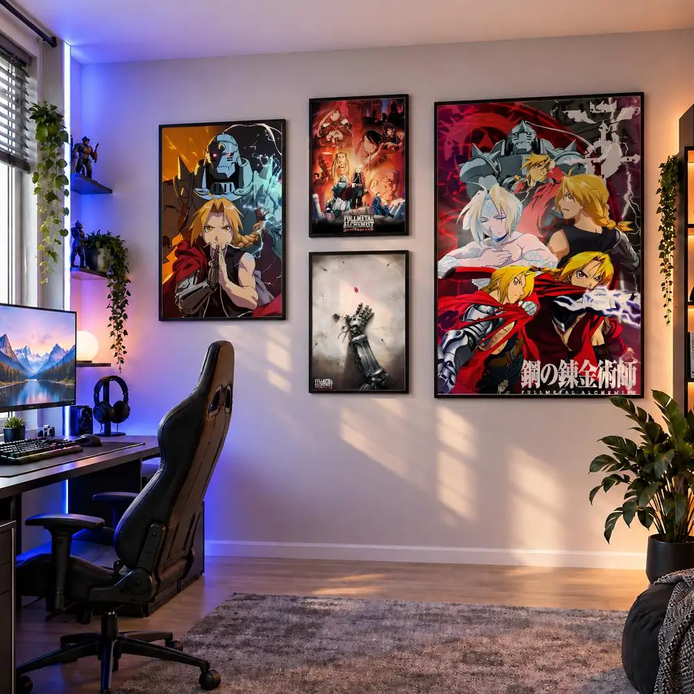 Anime Fullmetal Alchemist FMA Edward Poster Wall Art PP Waterproof HD Self Adhesive Modern Home Decor Living Room Apartment Gift