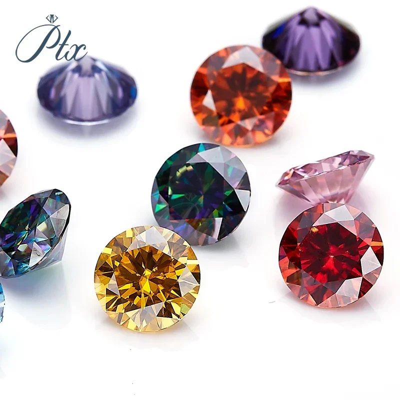 

0.5-5ct Pink Red Yellow Blue Moissanite Loose Stone VVS1 Excellent Cut 3-14mm Original Moissanite Diamond Wholesale Price