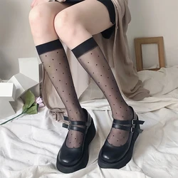 1/2/3/5Pairs Polka Dot Calf Socks, Fashion College Style Knee High Socks, Women's Stockings & Hosiery