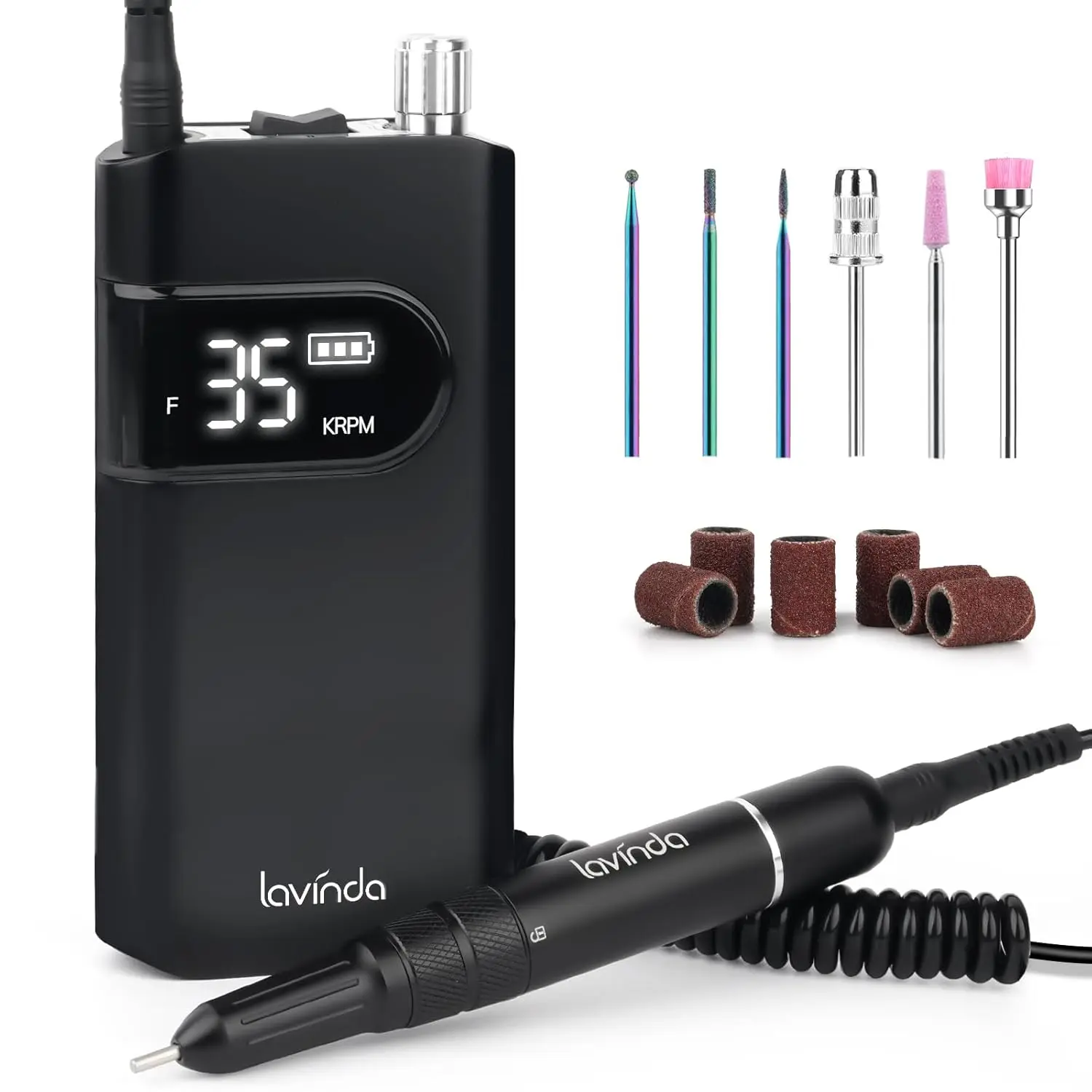 Perceuse à ongles sans fil 35000 tr/min, effet d'ongle électrique Rechargeable pour ongles en Gel acrylique, outils de polissage de manucure et pédicure