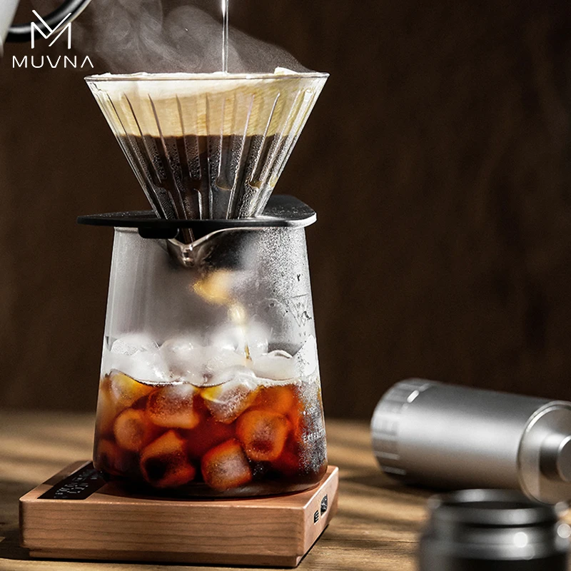 MUVNA Espresso Electronic scale for espresso coffee 0.1/grams of high-precision professional coffee electronic scale/solid wood