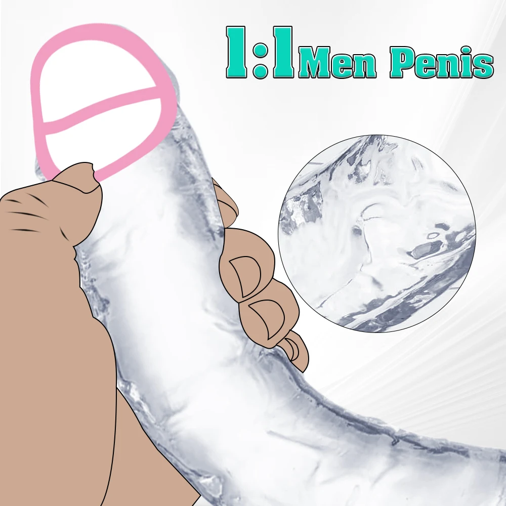 Transparent Big Dick 6 Sizes Realistic Jelly Dildo Soft Vaginal Masturbators Women Gay Penis Anal Sex Toys Suction Cup view 2