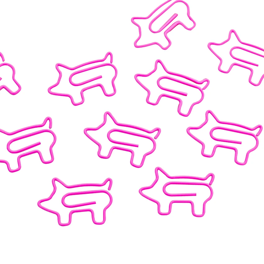 10pcs Kawaii Pink Pig Special-shaped Paper Clips Metal Material Memo Clip for book School Party Supplies Gift for Kids