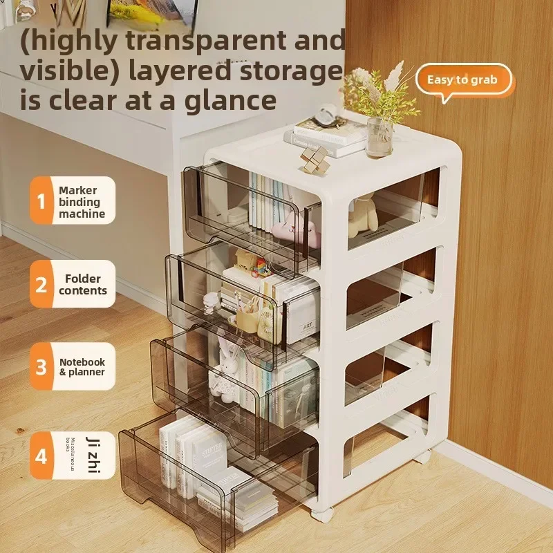 Factory Drawer Type Snack Storage Cabinet Plastic Locker Multi-layer Storage Cabinet Free Installation Of Bedside Cabinet