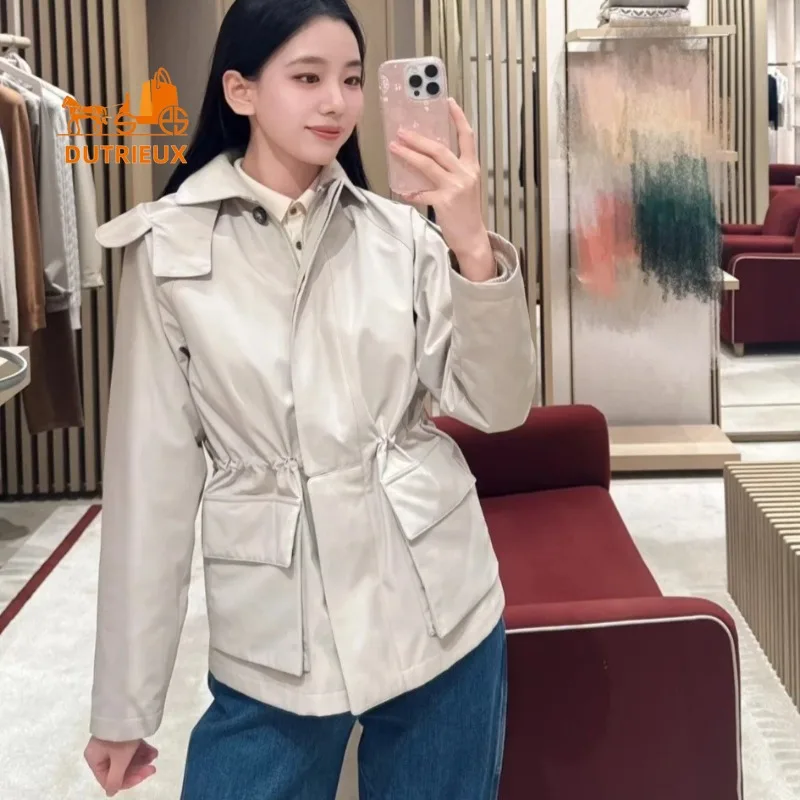 2025 New Autumn and Winter Women's Cashmere Windbreaker Hooded Coat, Fashionable and Elegant Warm Women's Short Jacket