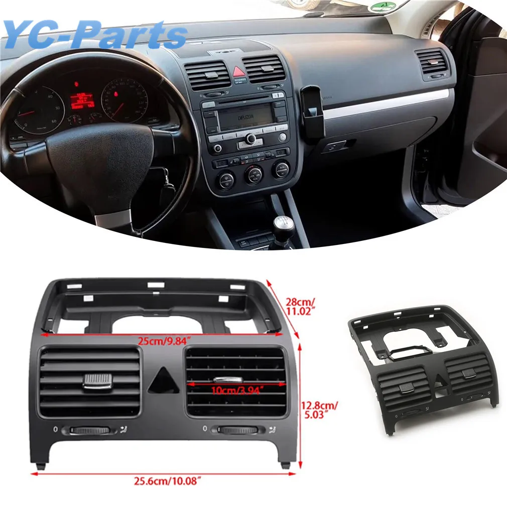 1K0819728F Black Front Dashboard Dash Air Outlet Vent Center With Hole for VW Golf GTI Jetta MK5 Rabbit 1KD 819 735