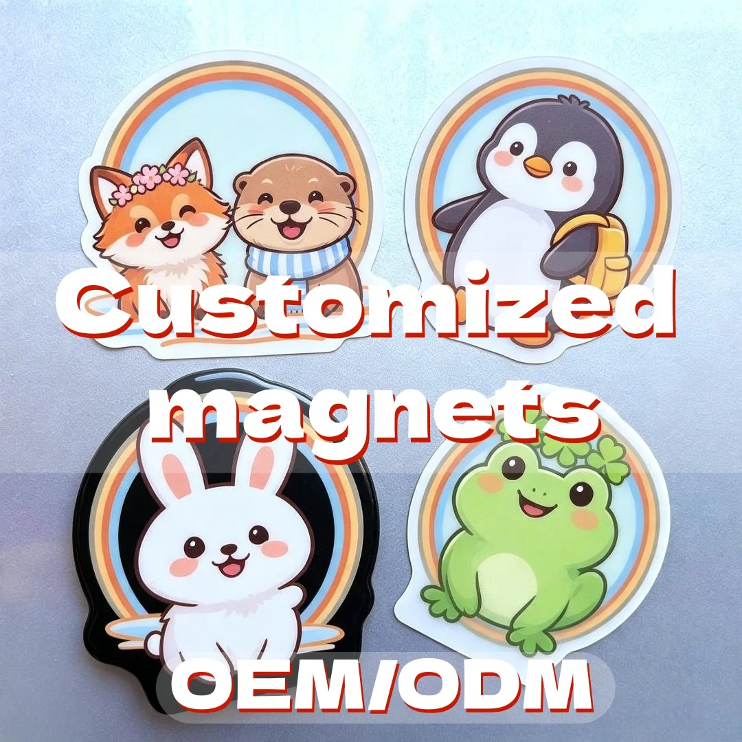 Custom Fridge Magnets Ref Magnet Personalized Cute Cartoon Animal Rabbit Penguin Fox Waterproof Home Fridge Decorative Souvenir