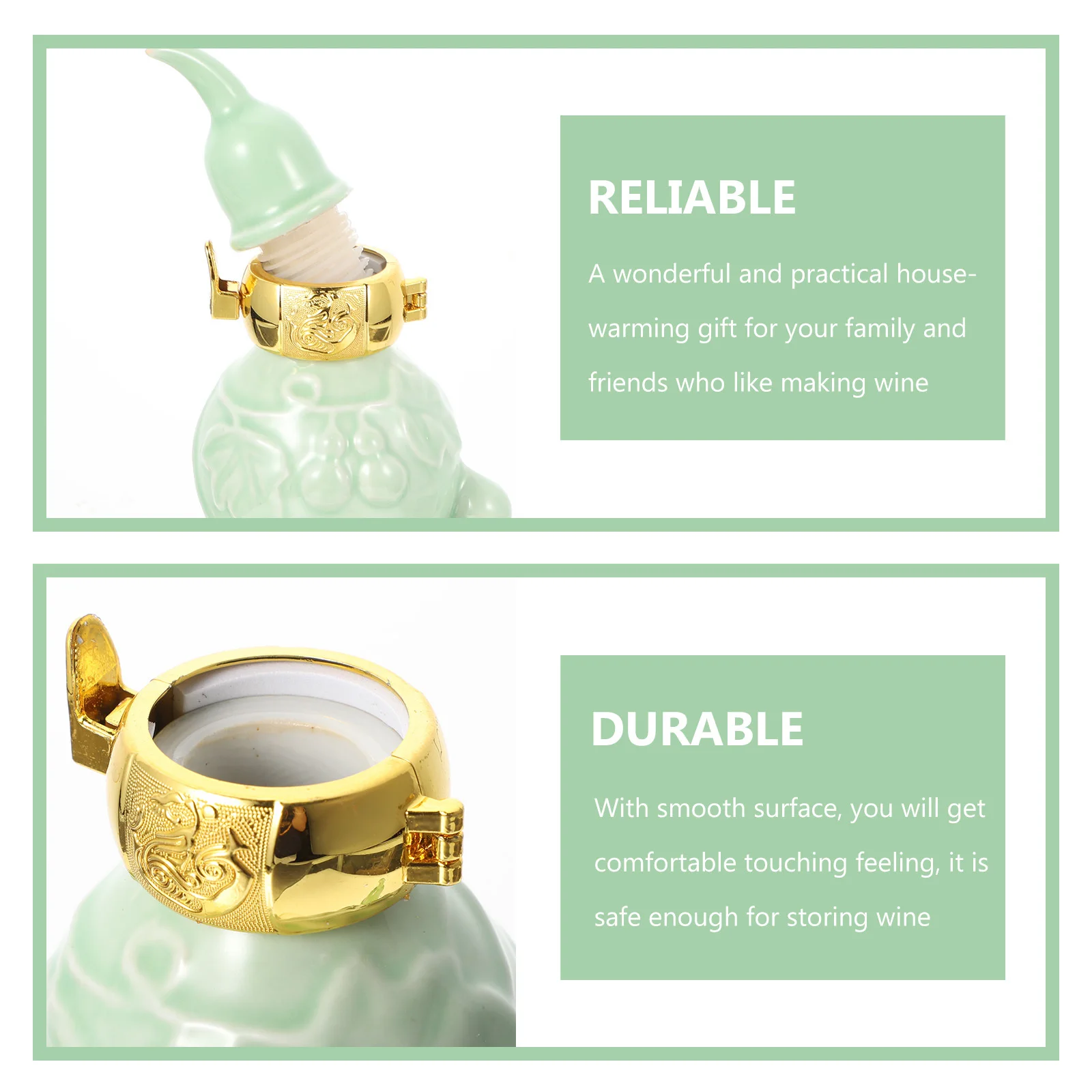 

Portable Ceramic Wine Jug Gourd Sealed Storage Bottle Smooth Surface Household Drink Container Safe Wine Making Jar