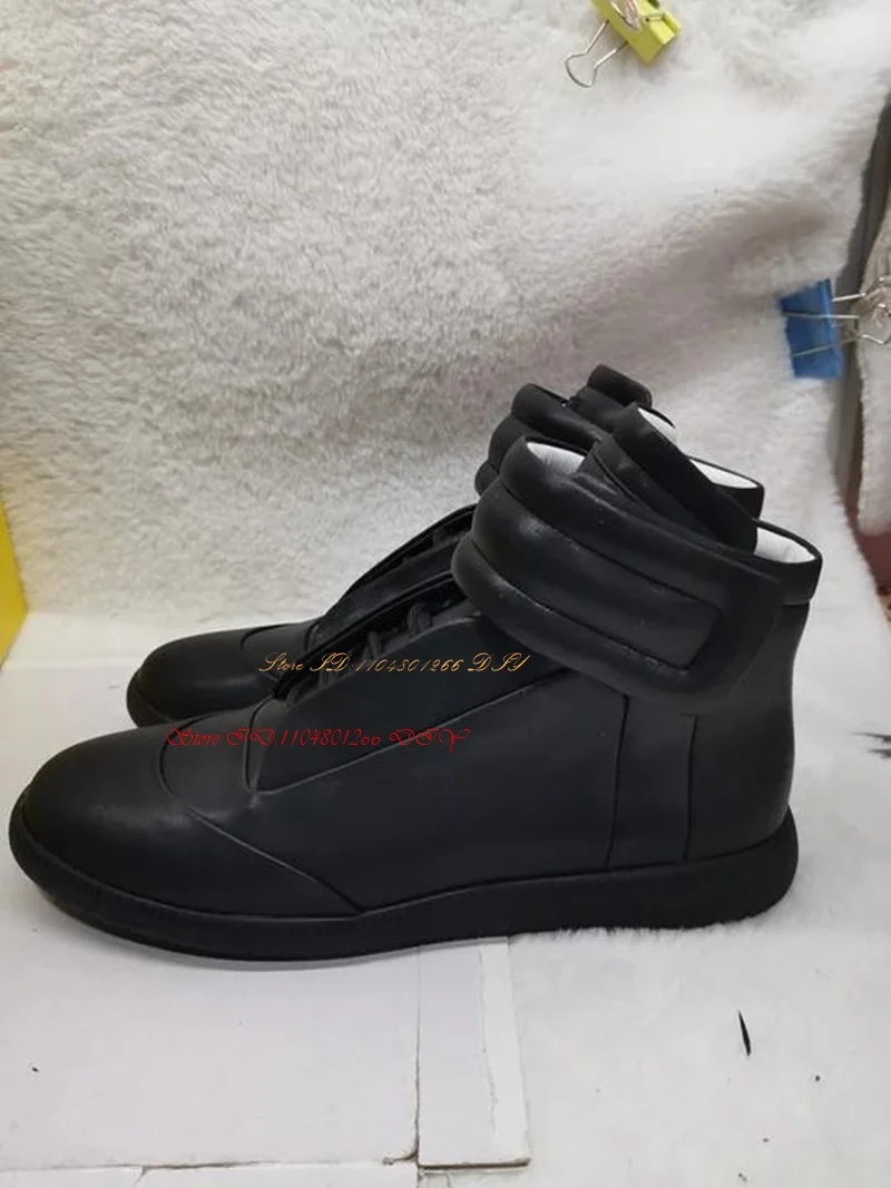 Real Picture Leather Street Style Men's Casual Shoes High Top Sneakers Man Boots Outdoor Activity Zapatillas Hombre Chaussure view 4