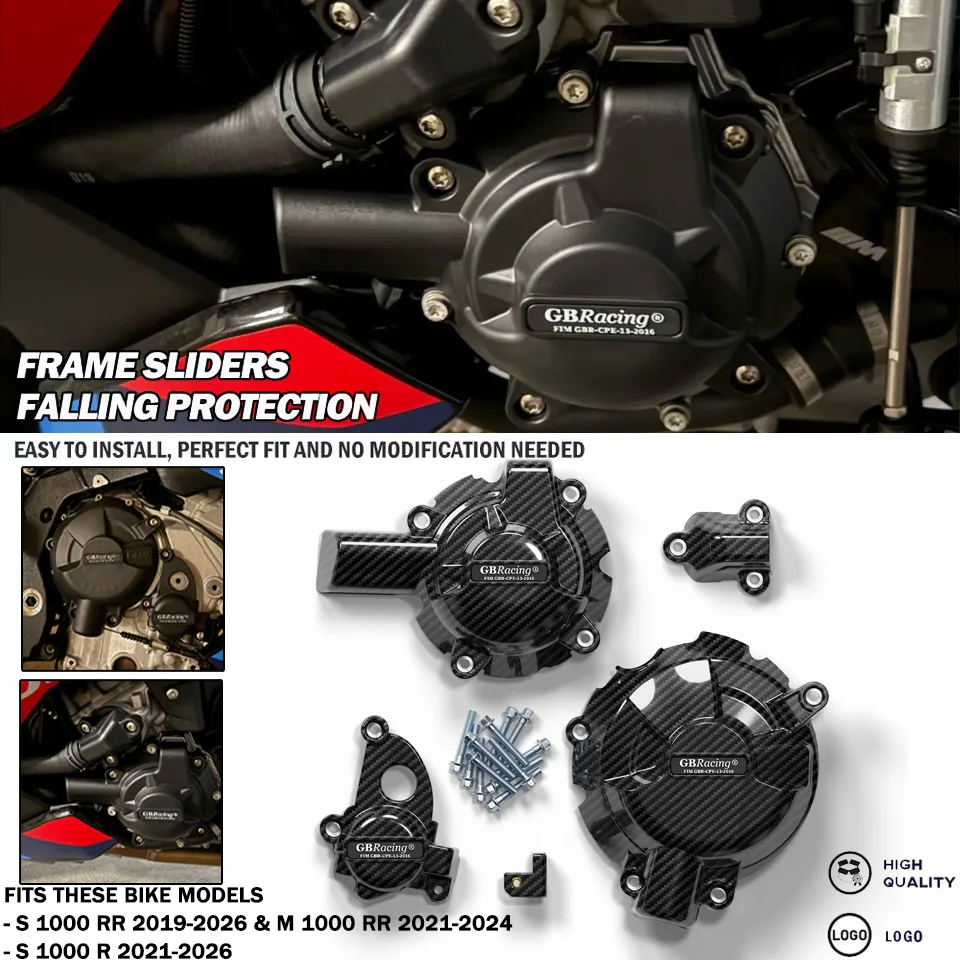 protector de motor para moto For - S 1000 RR 2019-2026 & M 1000 RR 2021-2024- S 1000 R 2021-2026 Secondary Engine Cover Set