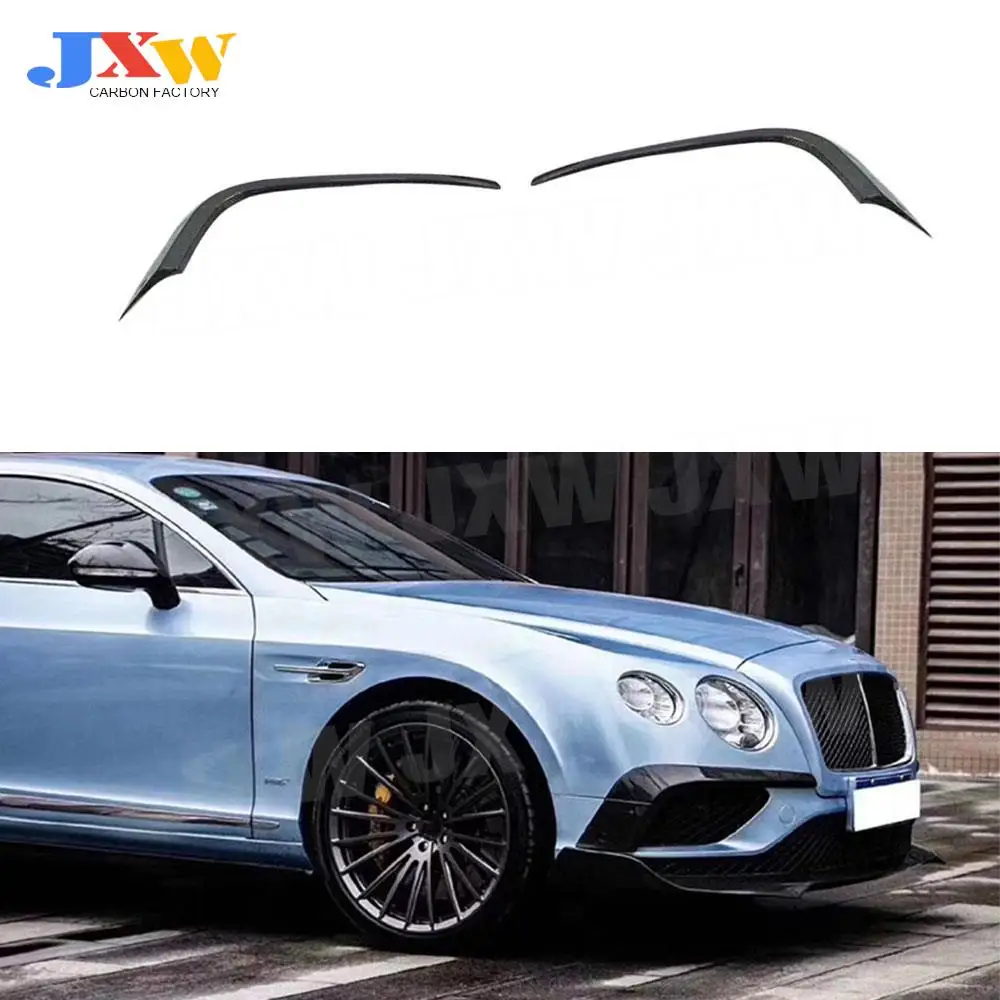 

ST Style Carbon Fiber Front Bumper Fog Lamp Cover Trims For Bentley Continental GT 2015-2017 Air Vents Decoration FRP