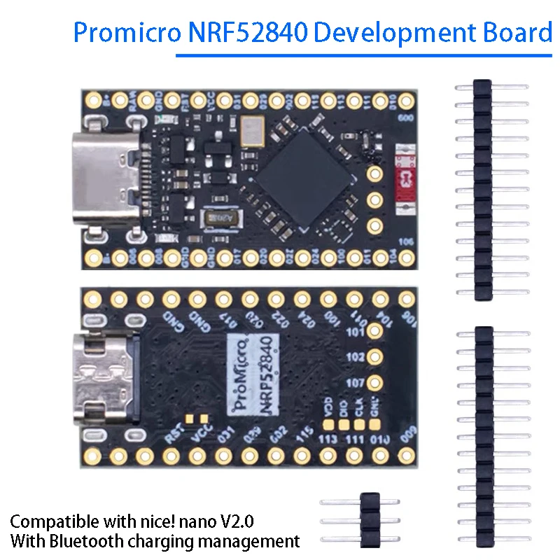 ¡Compatible con la placa de desarrollo Promicro NRF52840 agradable! Nano V2.0 con gestión de carga Bluetooth