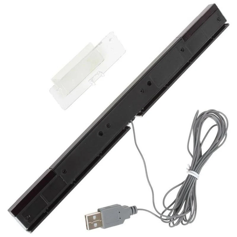 100pcs USB Wired Receiver Infrared Ray Sensor Bar with Clear Stand Replacement For Nintendo Wii