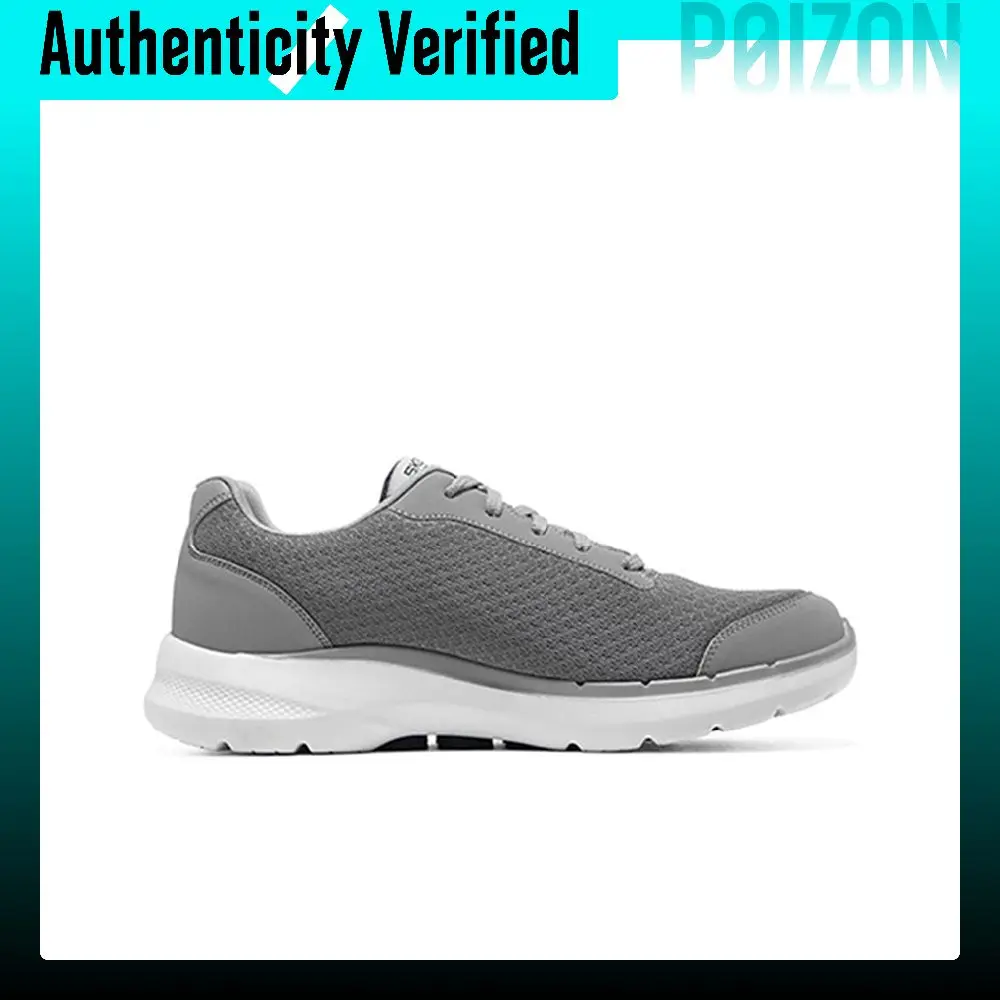 Skechers Go Walk 6 Cushioning Abrasion Resistant Breathable Low top Casual Shoes Men's Gray 216268-GRY view 3