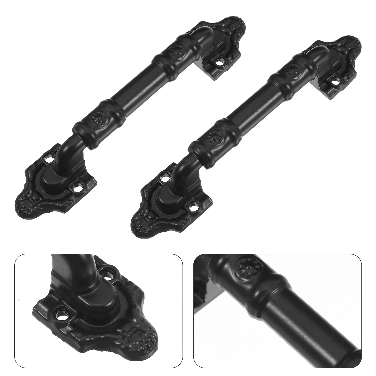 

2pcs Barn Door H Black Screen Pull Cabinet Closet Door Pulls Sliding Hardware Wooden H les No Drilling Required Practical