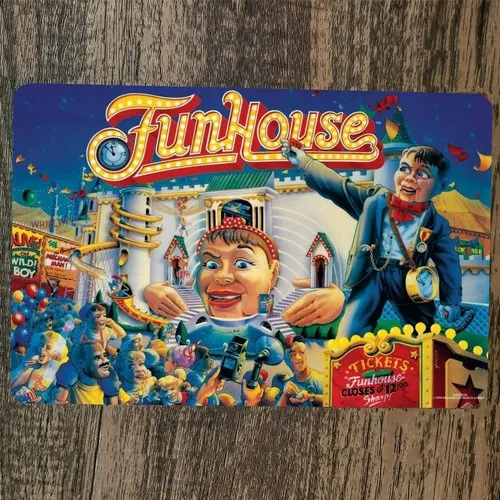 Funhouse  Metal Wall Sign Video Game Arcade Poster