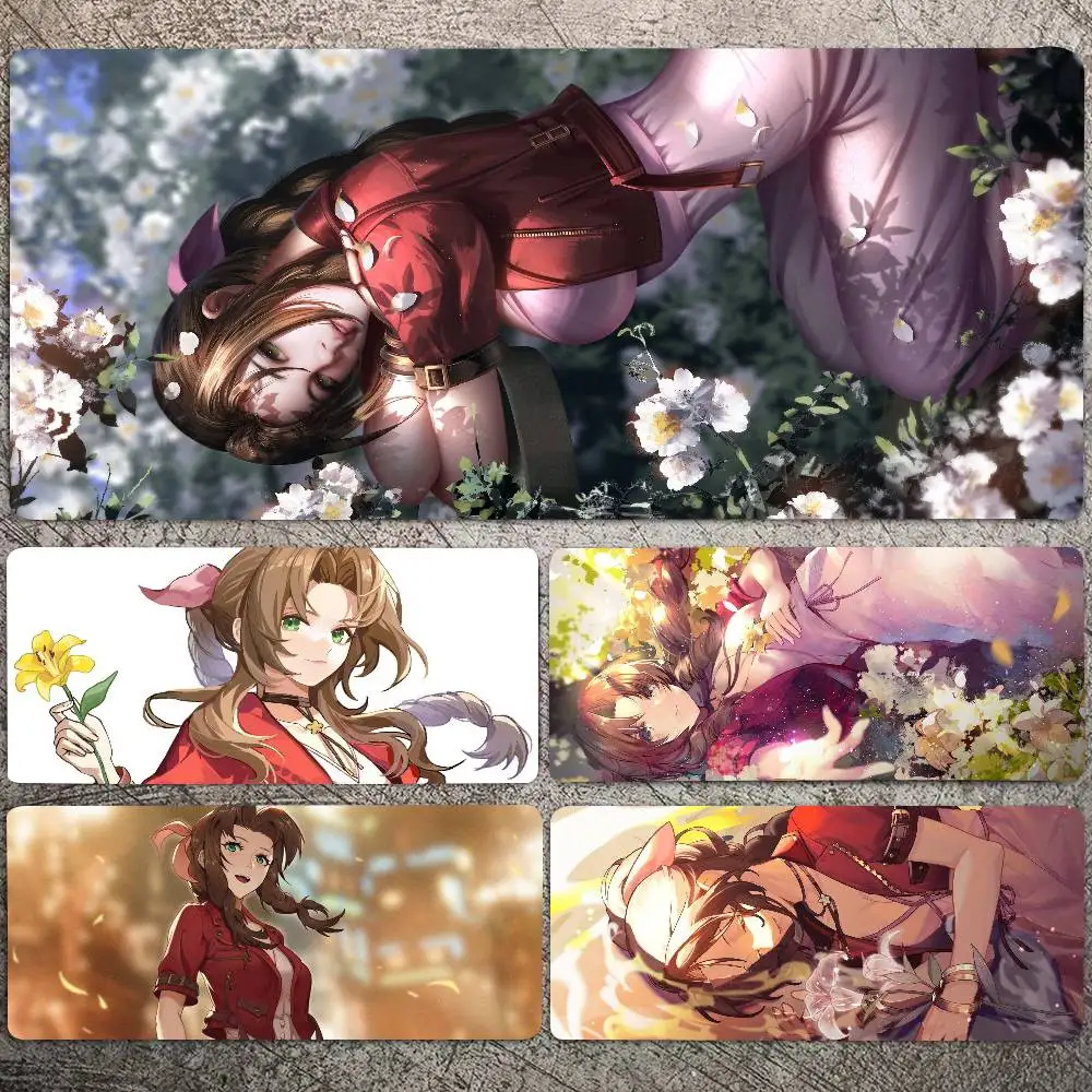 Aerith Anime F-FINAL FANTASY VII Mousepad Non-slip Suitable For Office Computers Laptops E-sports Game Desk Mats XXL Keyboard