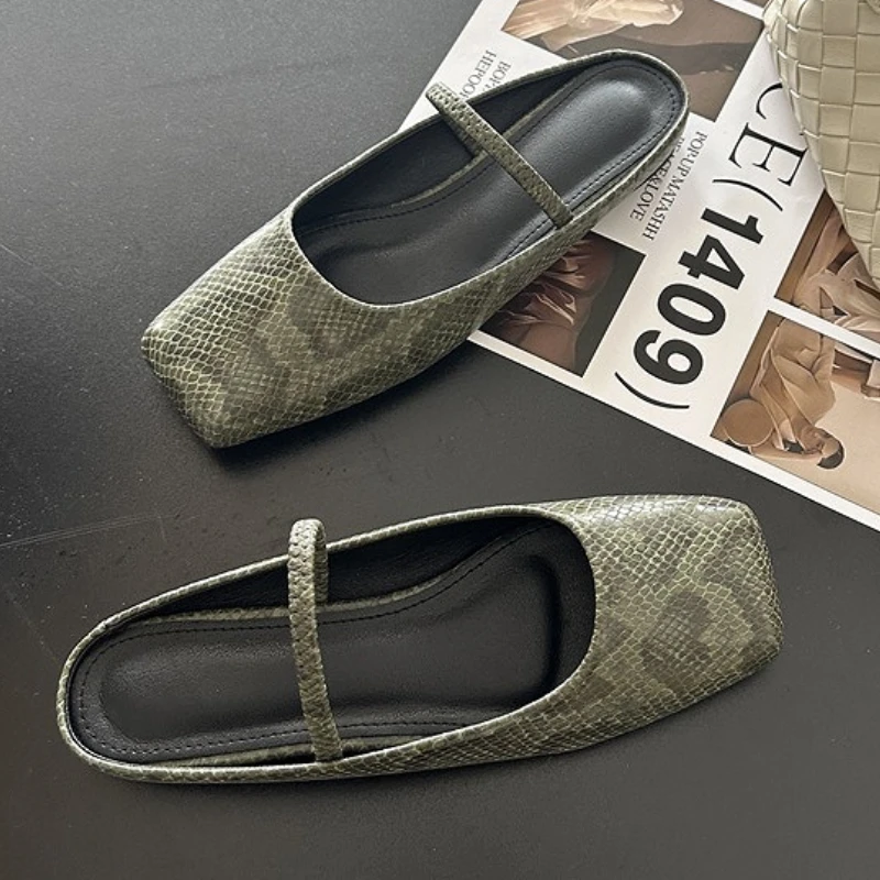 

Модные брендовые сандалии-мюли, женские шлепанцы с квадратным носком, удобные летние новые серпантиновые элегантные дизайнерские тапочки для женщин