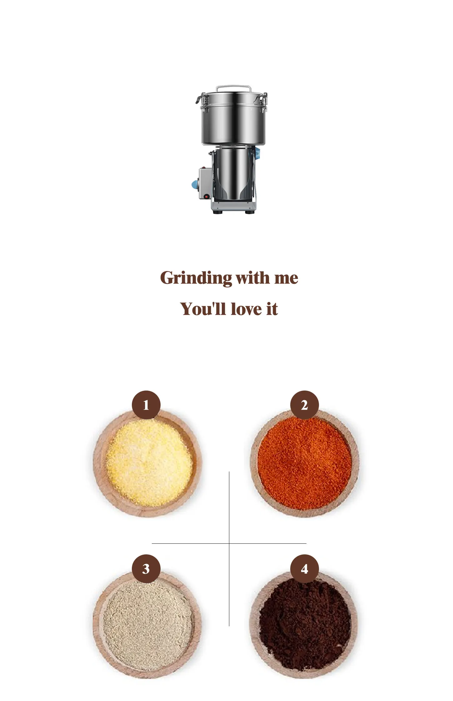 2500g commercial grinder large Panax notoginseng mill ultra fine steel mill medicinal materials dry grinding  beater 220V 2000W