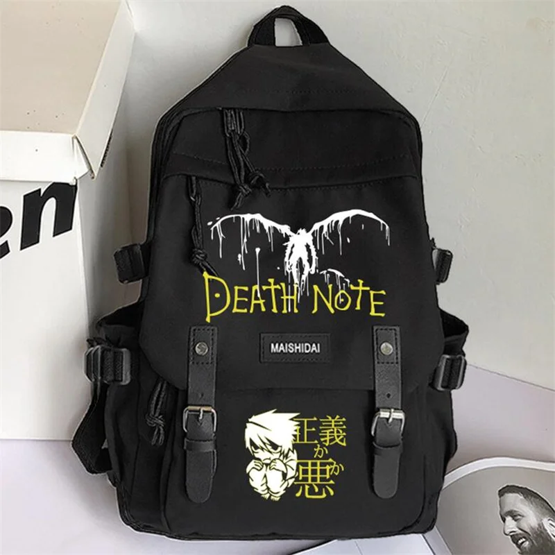 Anime Death Note Yagami Light Backpack Mochila Teenarges Schoolbag Boys Girls Anime Causal Laptop Outdoor Travel Bags With Toy