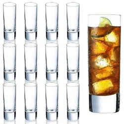 12 Pack Clear Heavy Base Shot Glasses, 2 oz Tall Glass Set for Whiskey, Tequila, Vodka
