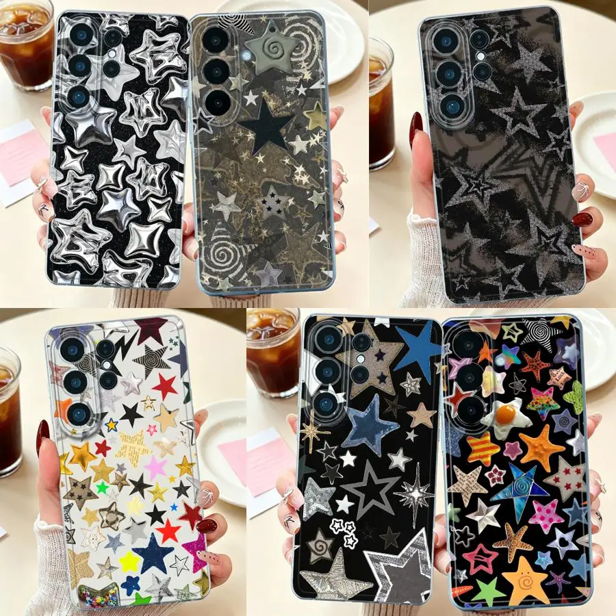 Case for Samsung Galaxy S26 Ultra S20 Plus S23 S22 FE Note 20 Ultra 10 S25 Edge S26 S24 S21 S25Ultra Phone Cover Vintage Star