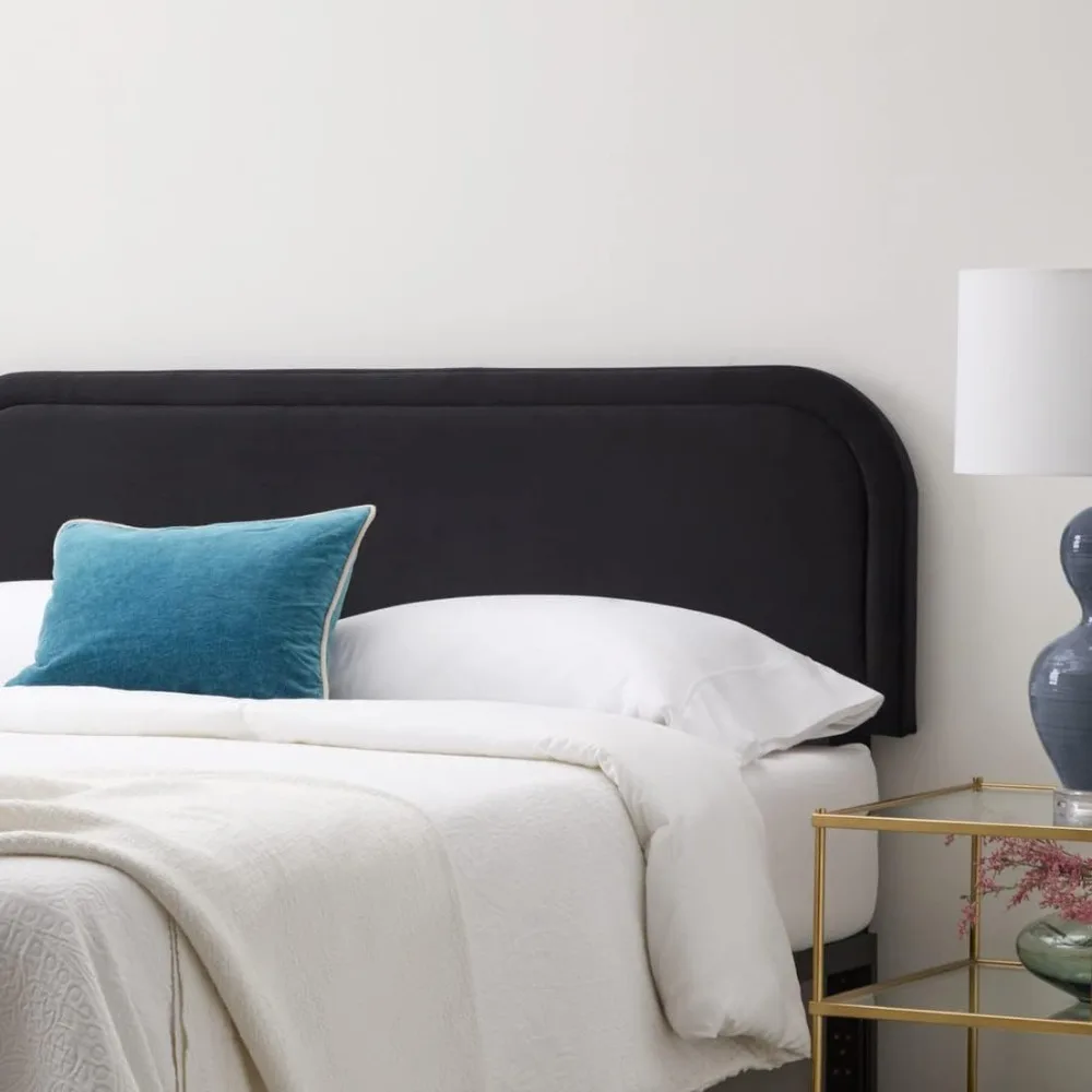 

Headboard ,Low Profile, Performance Velvet Headboard for Queen Size Bed-Black Upholstered, Adjustable Height Queen Headboard