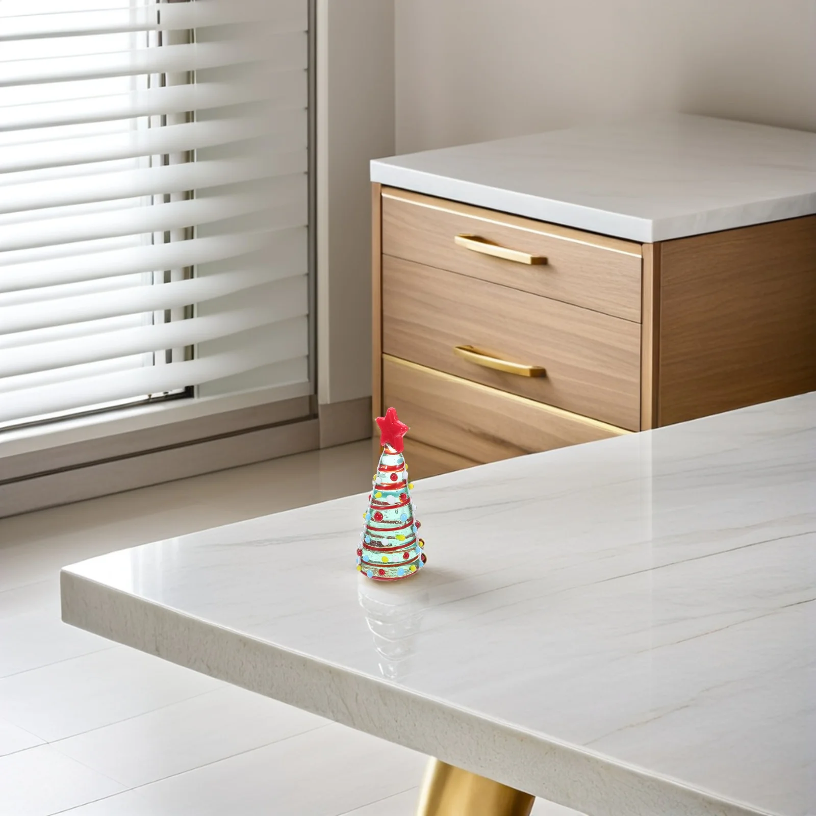 

Crystal Christmas Tree Sculpture in High Transparency Glass Perfect for Desktop Table Decoration Holiday