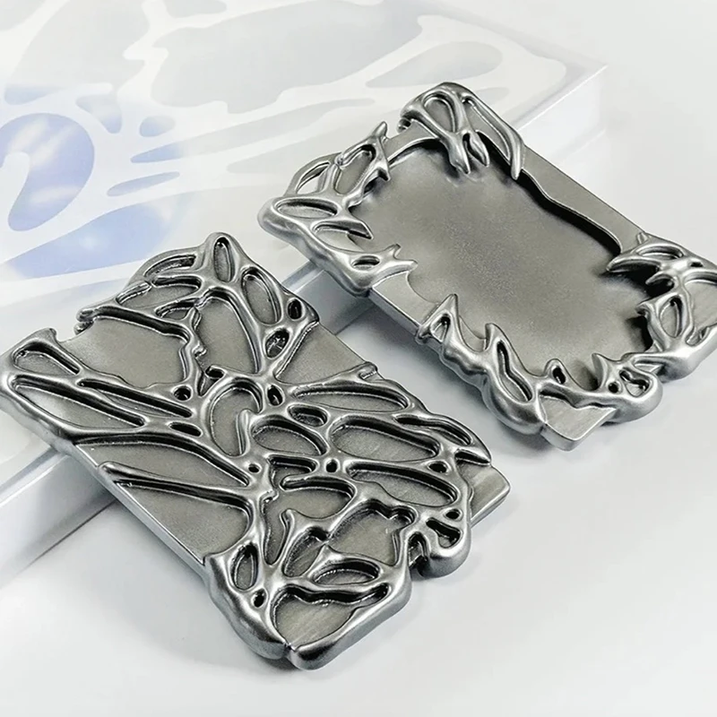 Silver Metallic Style Shaped Photo Card Holder Kpop Electroplated Special-shaped Card Sleeve