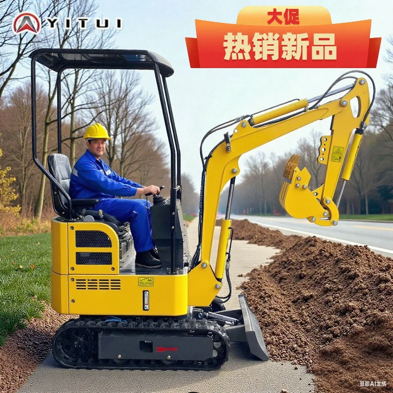 Factory Directly Wholesale Mini Excavators 1.2ton Fast Delivery Multifunctional Mini Digger Machine Customized Epa Engine