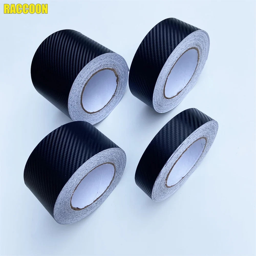 3/5/7/10CM Carbon Fiber Tape Stickers Car 3D Black Car Door Edge Guards Side Waterproof Decorative Adhesive Protector Film