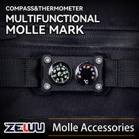 Multifunctional Molle Mark Compass Thermometer Outdoor Backpack Tactical Accessories Tool Decoration Identification Bag DIY