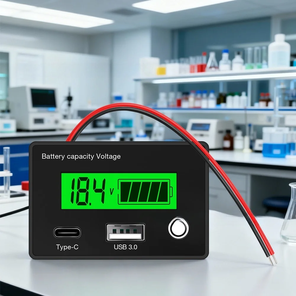 /Green /LCD /Battery Capacity Tester DC8-30V With Connector And USB Port For Acid Ternary Lithium Iron Phosphate Cell Voltage De