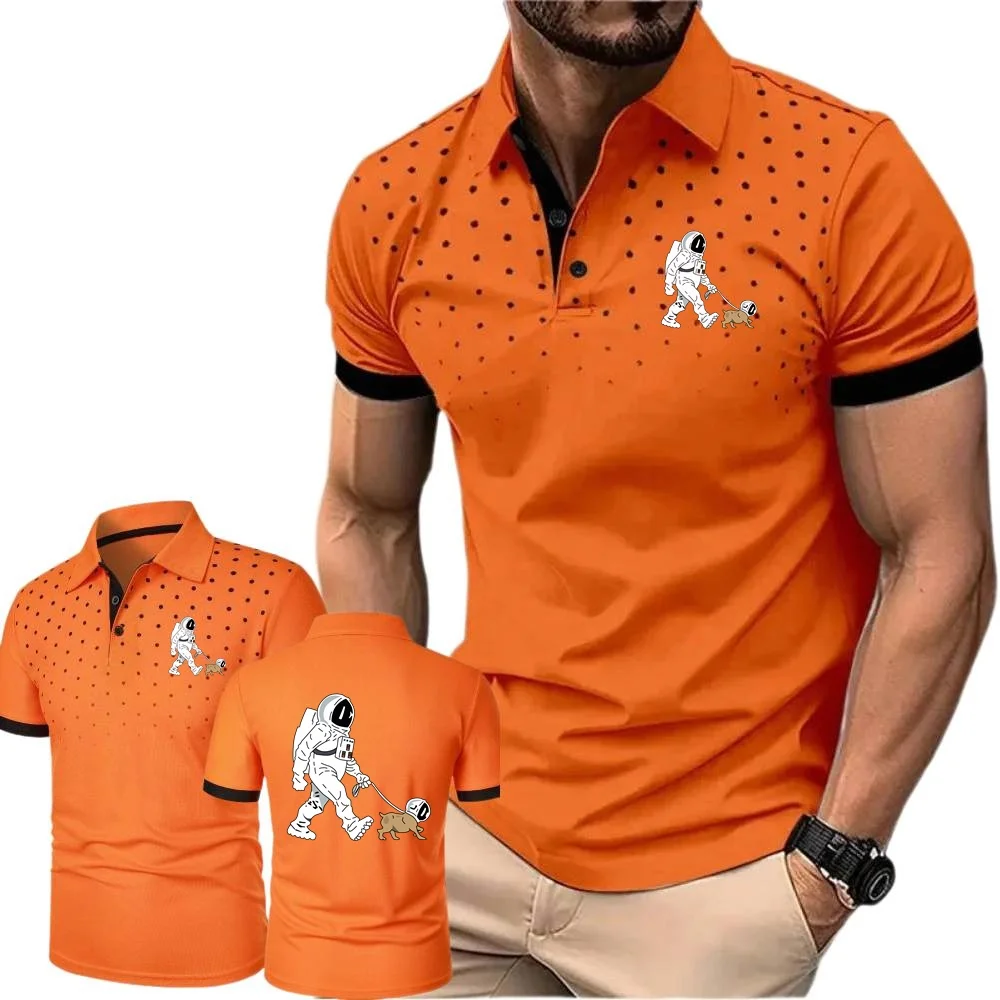 New Spaceship Astronaut Dog The Walking Dead Men's Jersey Tees Tennis POLOS Sweatwear Polo Shirts Short Sleeved Tshirt Outdoor