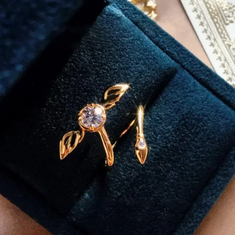 Anel Snitch Banhado a Ouro, Acessório de Cosplay Derivado de Harry Potter, Giratório, com Pequenas Asas, para Fãs, Joias Femininas, Presentes