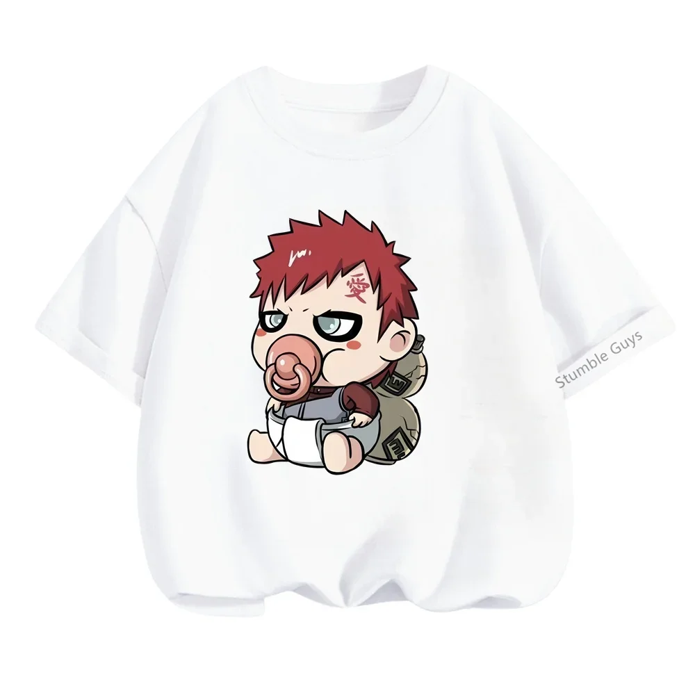 Anime Narutos Children T-Shirt Kawaii T Shirt Cartoon Children Casual Gaara Clothes Tee Shirt Kid Girl Boy Fashion Teen Tops