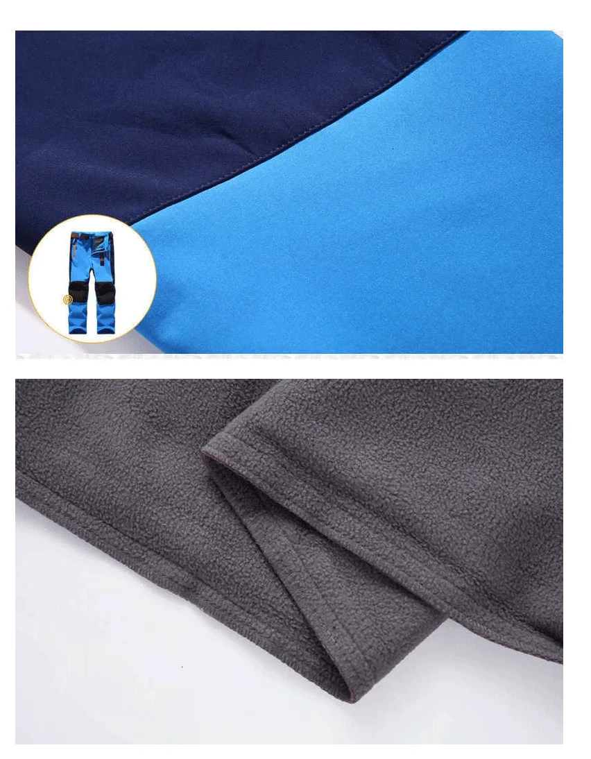Neue frühling winddicht wasserdichte kinder im freien kinder hosen jungen mädchen softshell hosen warme jugendliche klettern hosen jogginghose – Detail 11