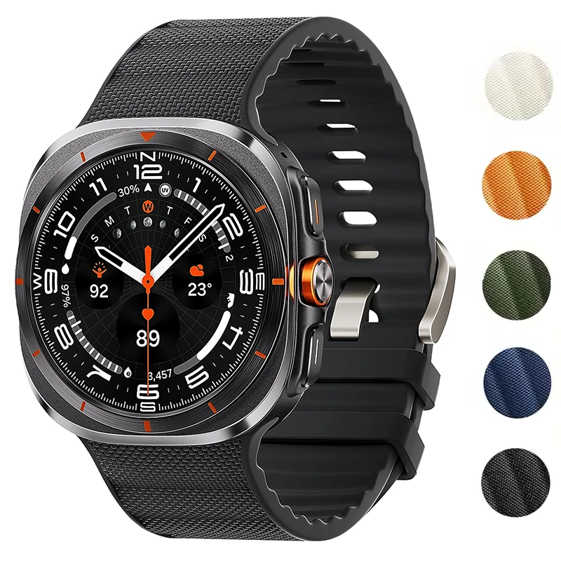

Официальный силиконовый + нейлоновый ремешок для Samsung Galaxy Watch Ultra, ремешок 47 мм, функциональный спортивный ремень, браслет Galaxy Watch 7 Ultra 47 мм
