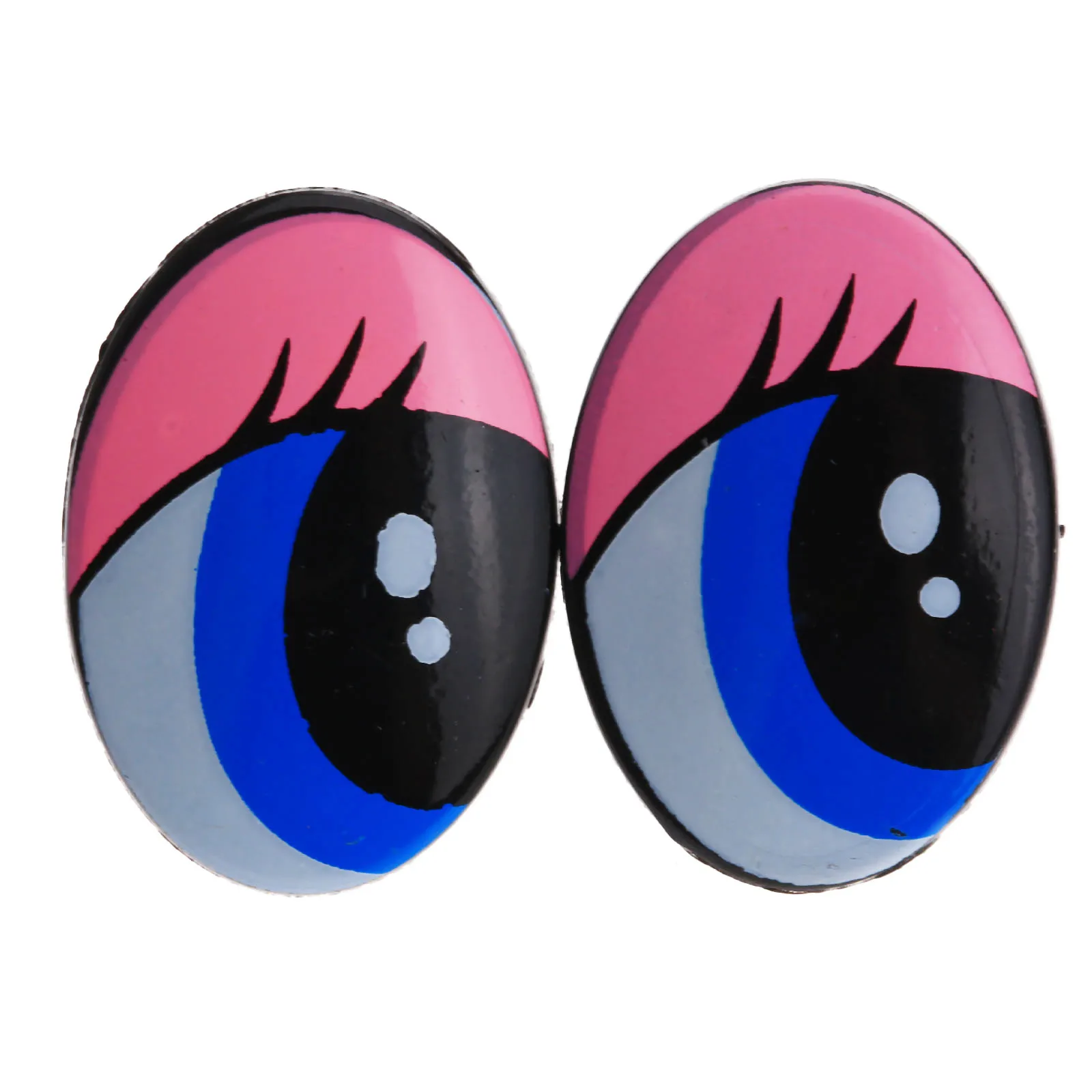 Ojos de seguridad de plástico con pestañas, ovalados, marionetas de dibujos animados, juguetes para hacer muñecas, suministros de manualidades de regalo DIY, 27x19mm, 10/5 pares