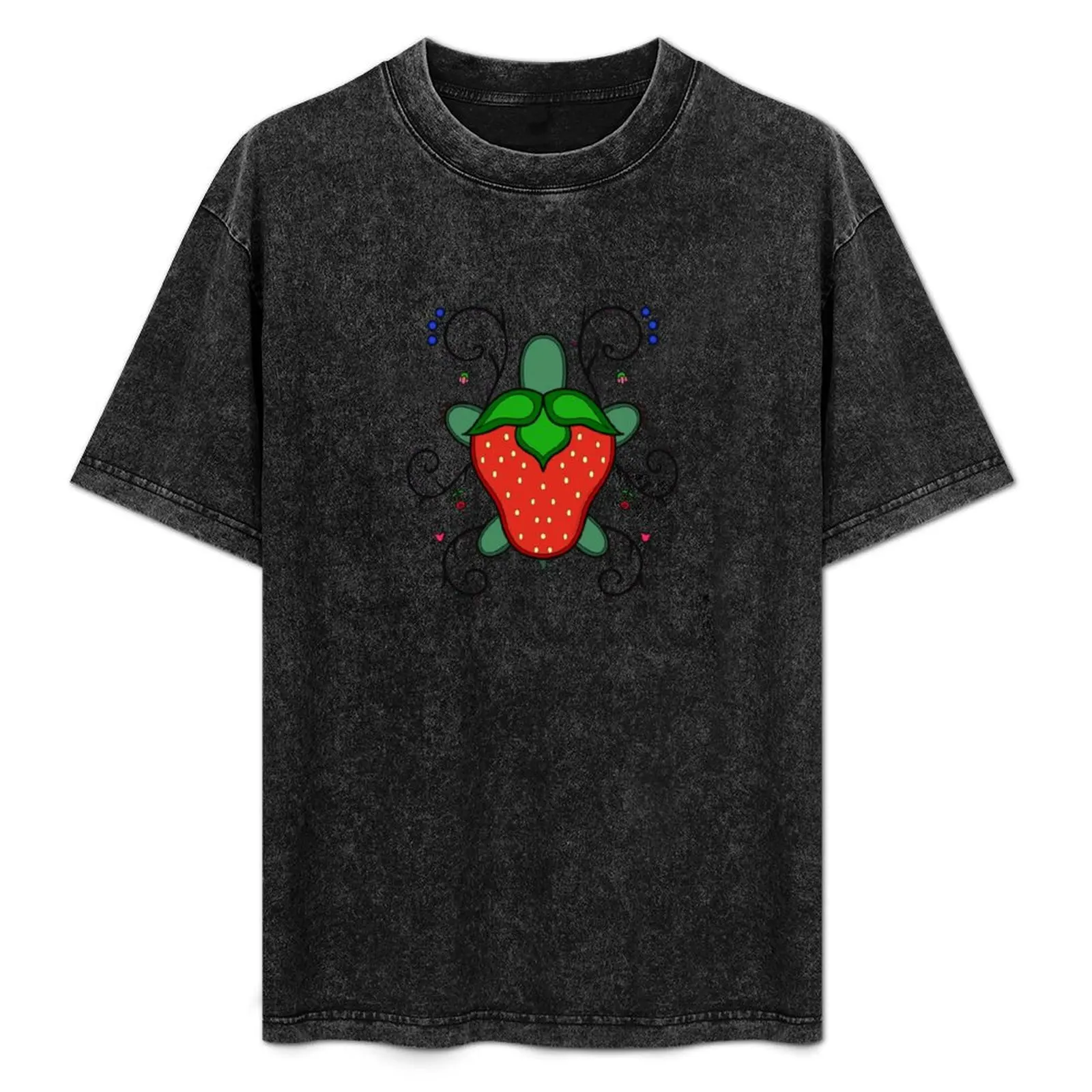 

Odemin (Strawberry) Turtle T-Shirt Large Size Basic Casual T-Shirt