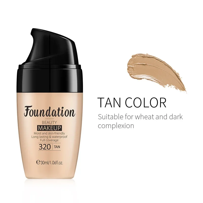 30ml Liquid Foundation Waterproof Makeup High Coverage Concealer Long-lasting Cover Dark Circle Brighten Matte BB Cream Cosmetic