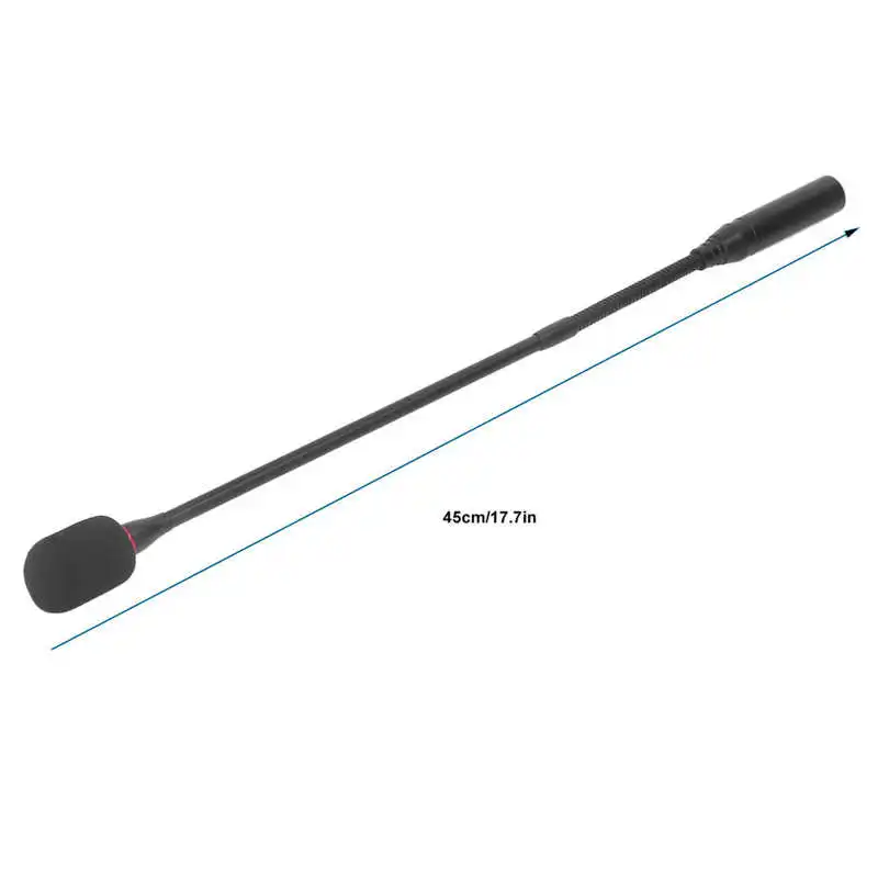 Gooseneck ميكروفون أسود 16.5 بوصة مقشر سبائك الألومنيوم التوصيل في ميكروفونات المنصة مرنة لغرف الاجتماعات للحكومة