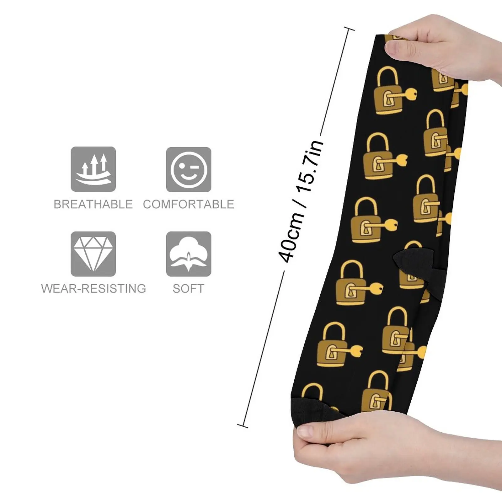 Meias com Golden Lock e Key Print, Meias para Sapatos