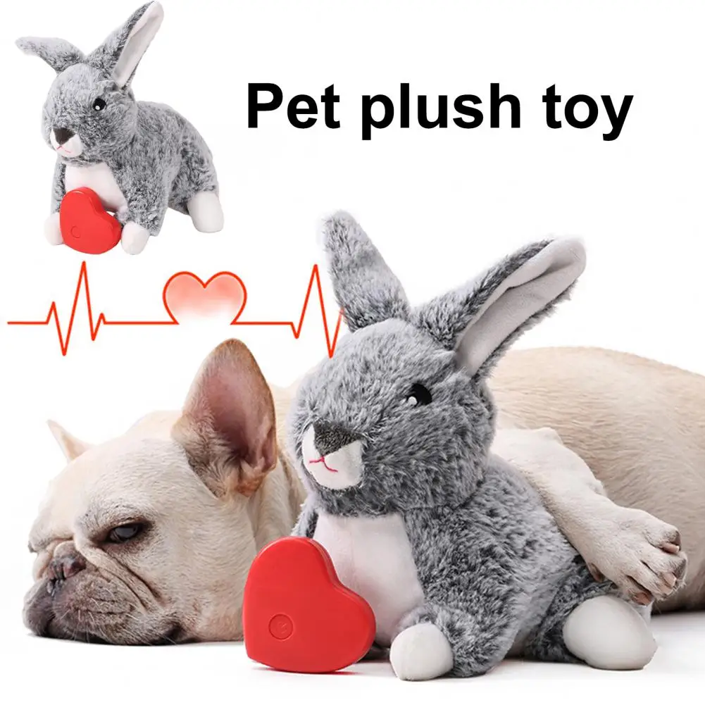 Pet Plush Toy, Rabbit Simulate Heartbeat,Interactive,Emotional,Washable Pet Puppy Heartbeat Interactive Plush Toy,Dog Supplies